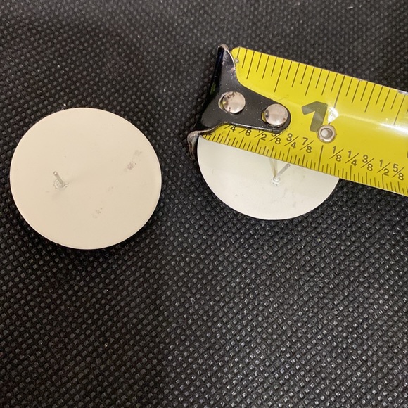 Vintage metal black and what circles pierced earrings. - Picture 4 of 4